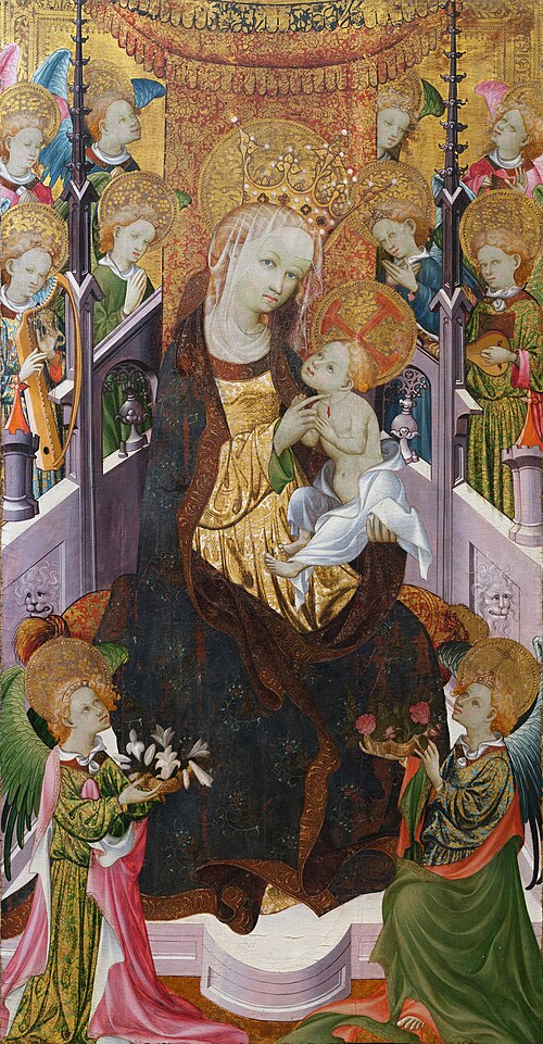 La Vierge et l'Enfant entourés d'anges, 1401, Gonzalo Pérez