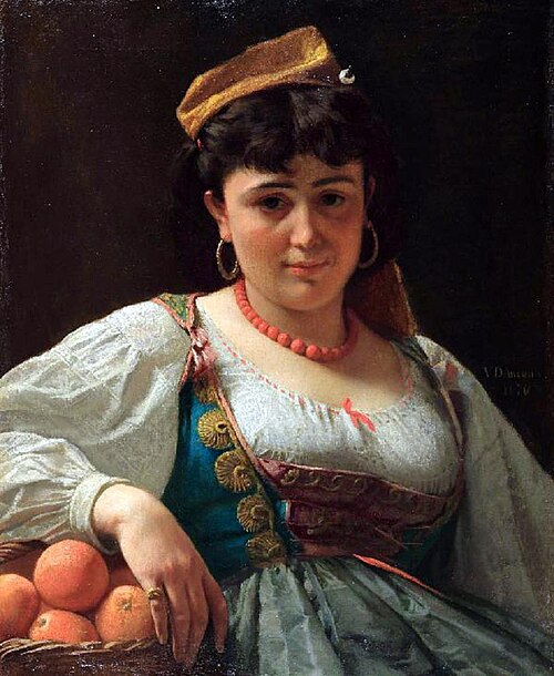 The Sicilian orange seller, 1870, Vito D'Ancona