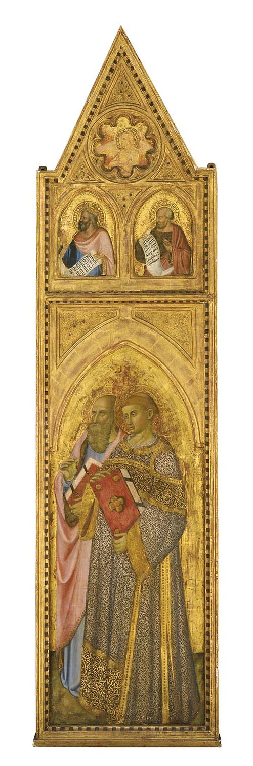 Saint John the Evangelist and a Deacon Saint (right panel), , Niccolò di ser Sozzo