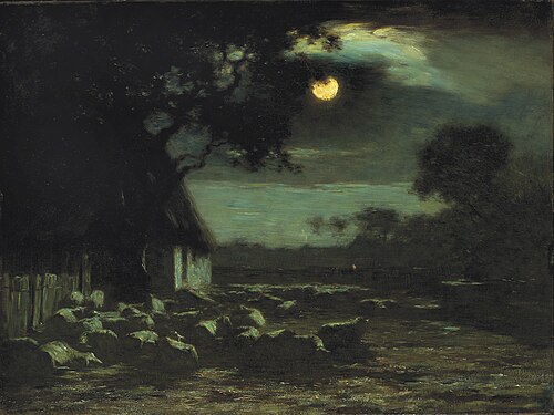 Sheepyard, Moonlight, 1906, Horatio Walker
