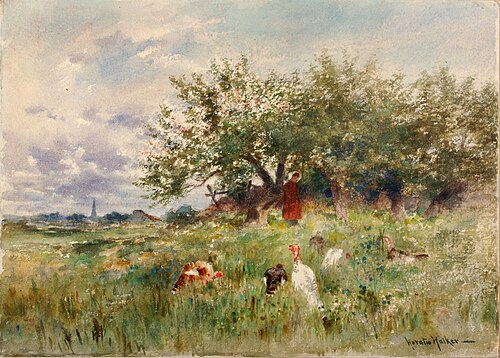 Watching the Turkeys, 1926, Horatio Walker
