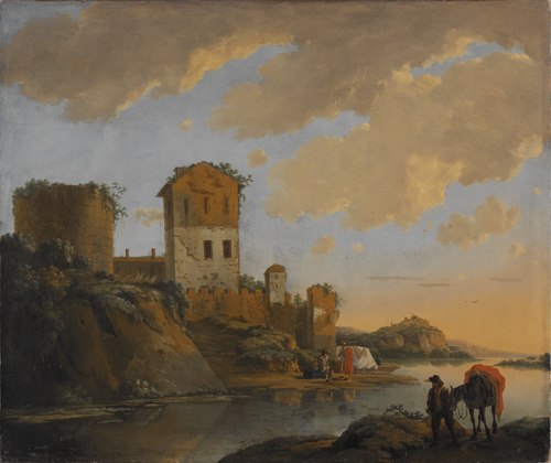 Italian River Landscape with Ruins, 1652, Horatius de Hooch