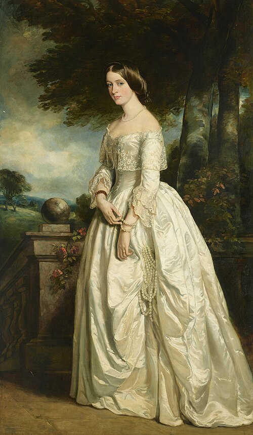 Portrait of Louisa Madeleine Keith-Falconer, née Hawkins (1828-1916), Countess of Kintore, full-leng, 1851, Francis Grant