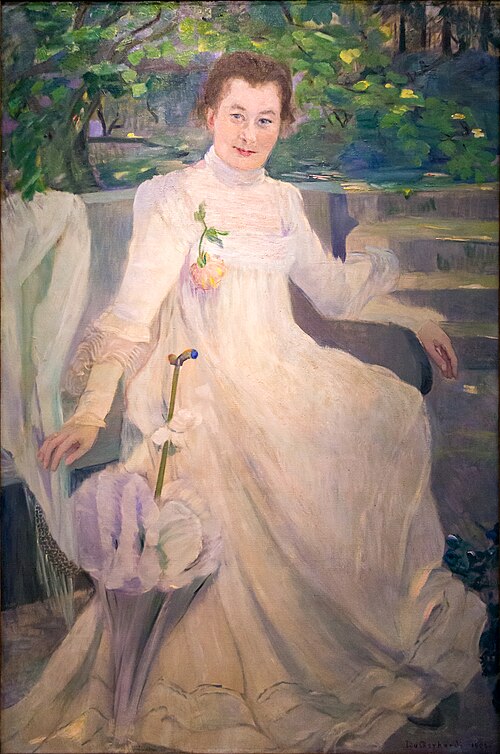 Mrs Emilie Turck in the garden, 1902, Ida Gerhardi