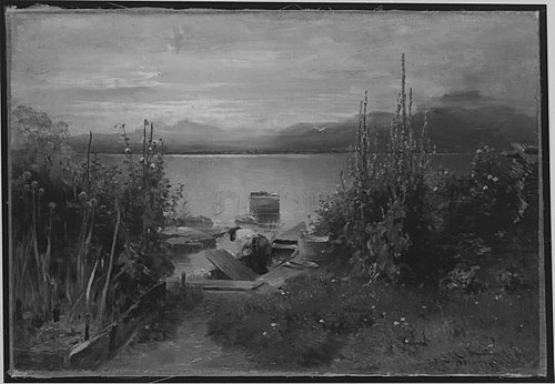 Fishermen at Lake Chiemsee, 1884, Josef Wopfner