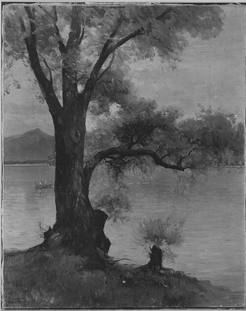Weide am Chiemsee (Blick auf den Chiemsee), 1905, Josef Wopfner