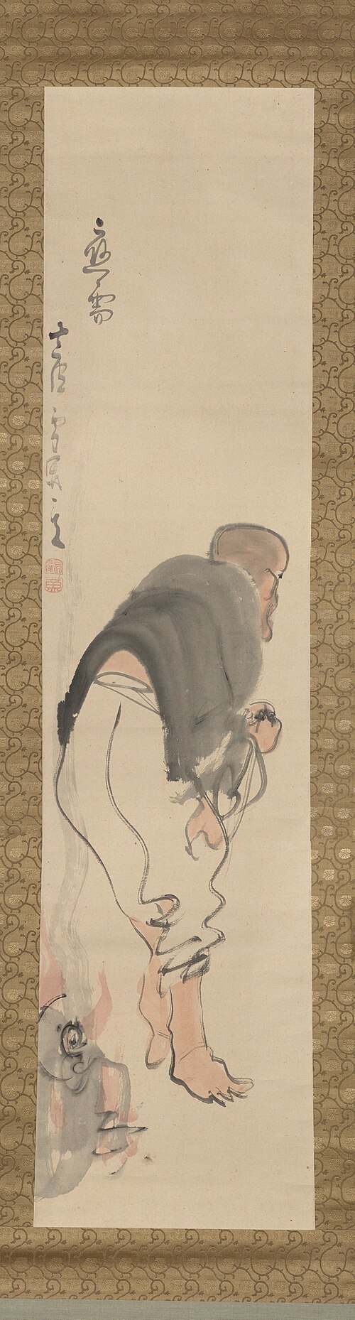 Monk Tanka Burning a Buddha Image (Tanka sho butsu 丹霞焼仏), , Nagasawa Rosetsu