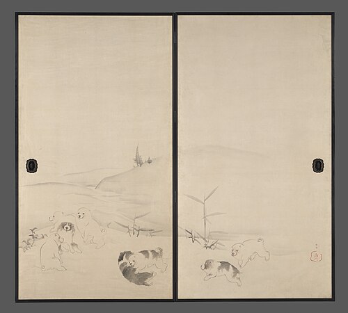 Puppies in the Snow, 1795, Nagasawa Rosetsu