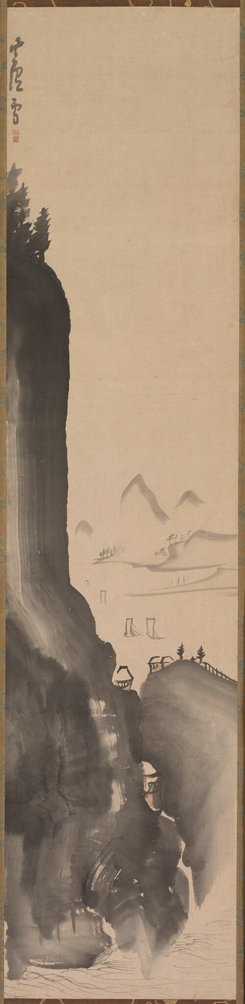 Mountains and Distant Boats, 1787, Nagasawa Rosetsu