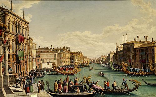 The redentore feast in Venice, 1876, Hubert Sattler