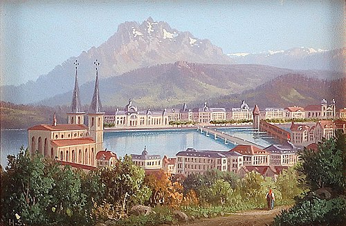 Luzern mit Pilatus, 1904, Hubert Sattler