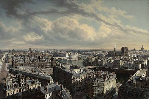 Paris vom Thurme St. Jacques aus aufgenommen; Ansicht gegen Süd-Ost, 1866, Hubert Sattler