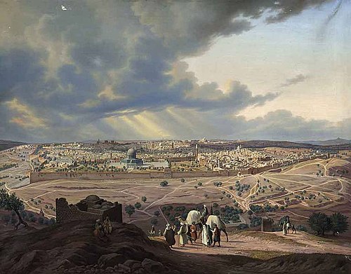Jerusalem, vom Ölberg aus, 1869, Hubert Sattler