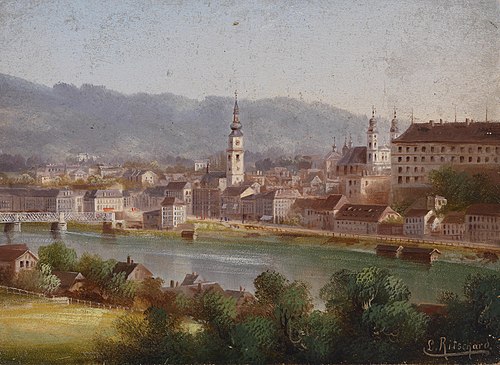 Blick auf Linz, 1904, Hubert Sattler