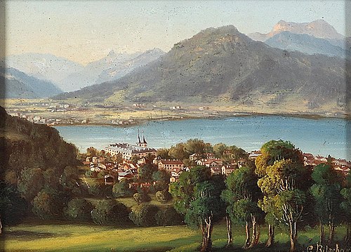 Tegernsee gegen den Hirschberg, 1904, Hubert Sattler