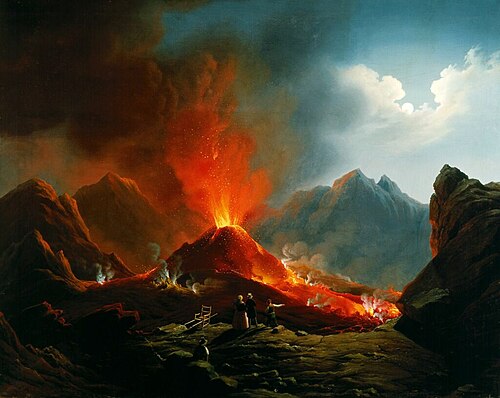 Vulkanausbruch am Vesuv (Italien), 1872, Hubert Sattler