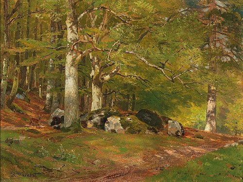 Woodland Scene with Deer, 1937, Hugo Darnaut