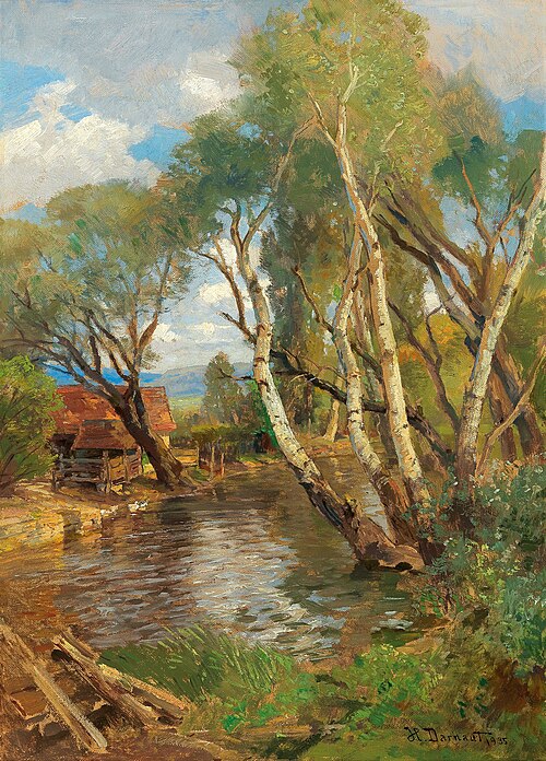 Birches by a mountain creek, 1935, Hugo Darnaut