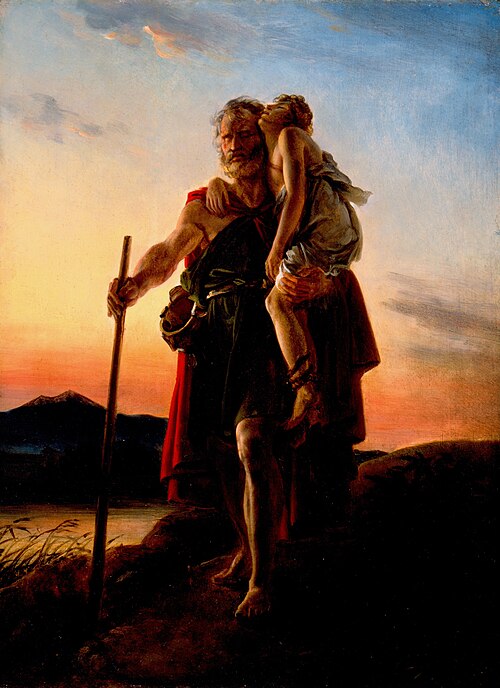 Bélisaire porte son guide piqué par un serpent, 1837, François Gérard