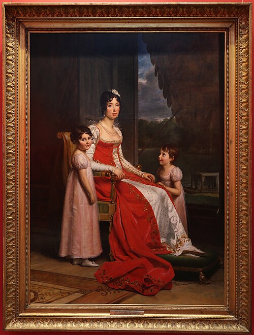 giulia bonaparte come regina di spagna e le sue figlie zenaide e carlotta, 1808, François Gérard