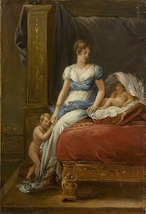 Marie-Annunciade-Caroline Bonaparte, reine de Naples et ses enfants, 1801, François Gérard