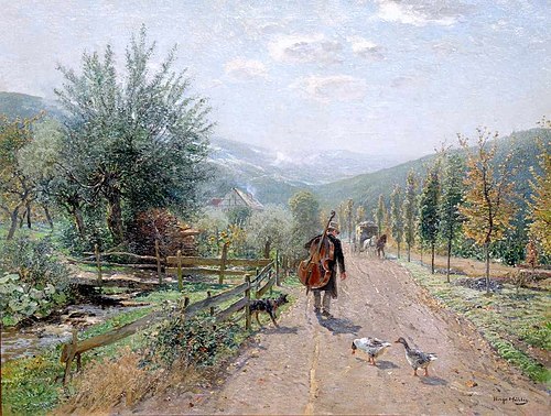 Der Musikus auf Wanderschaft. Sonnendurchflutung, , Hugo Mühlig
