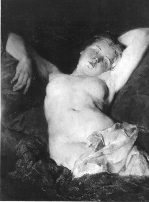 Weiblicher Akt, 1875, Alois Gabl