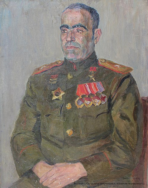 The portrait of major general Andranik Ghazaryan, 1944, Eranuhi Aslamazyan