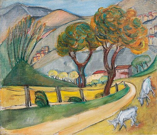 Mountainous Landscape with Goats, 1932, Alma del Banco