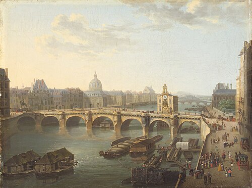 View of the Pont-Neuf in Paris from the Quai de la Mégisserie, 1743, Hyacinthe de La Pegna