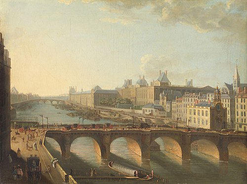 View of the Pont-Neuf in Paris from the Quai de la l’Horloge, 1743, Hyacinthe de La Pegna