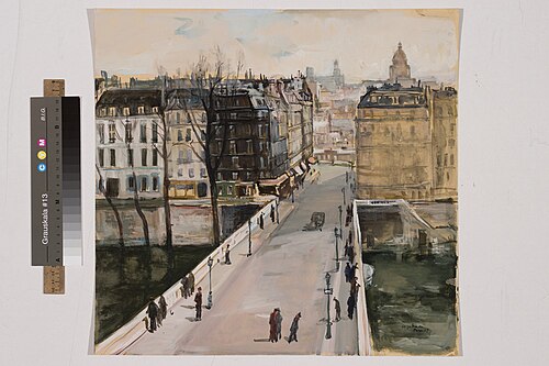 Pariisi vaade Seine´i sillaga (Linnavaade), 1937, Andrus Johani