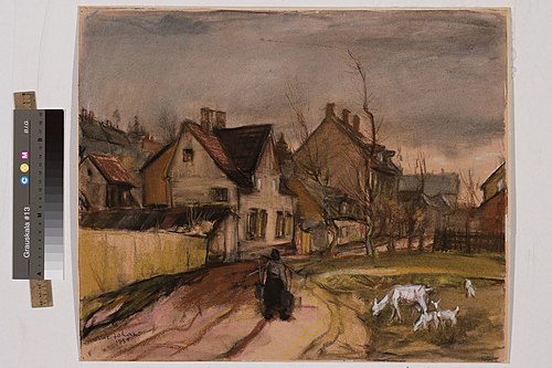 Linnavaade kitsedega, 1935, Andrus Johani