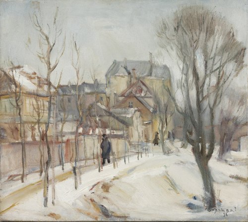 Tartu motiiv. (Emajõe puiestee talvel), 1936, Andrus Johani