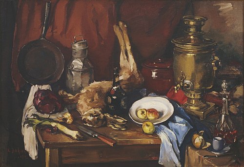 Natüürmort jänesega, 1939, Andrus Johani