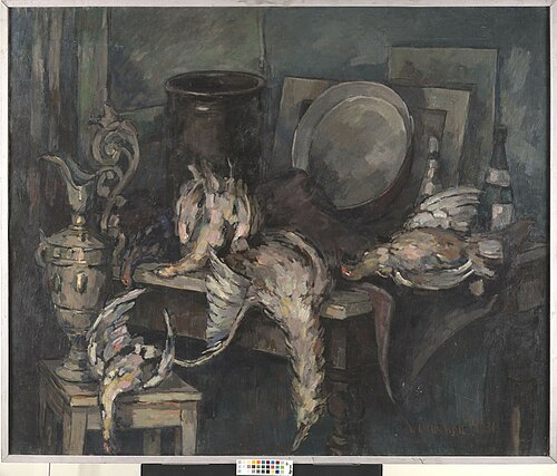 Natüürmort lastud lindudega, 1931, Villem Ormisson