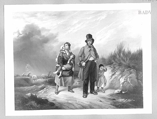approaching thunderstorm, 1840, Theodor Hosemann