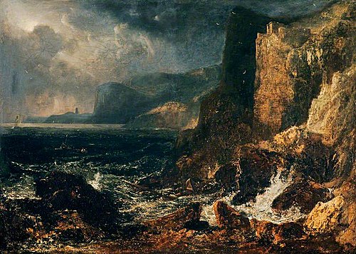 Fast Castle from below, 1824, John Thomson