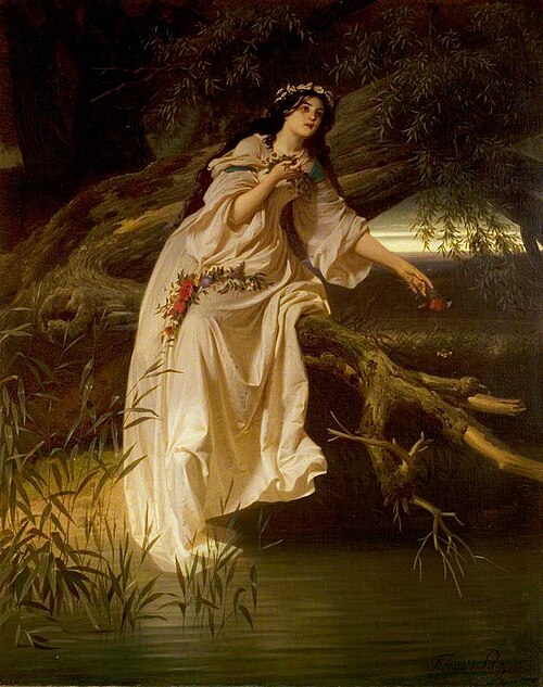 'Hamlet', Act IV, Scene 5, Ophelia, , Ferdinand von Piloty