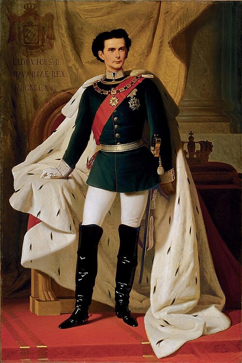 Ludwig II of Bavaria in generals' uniform and coronation mantle, 1865, Ferdinand von Piloty