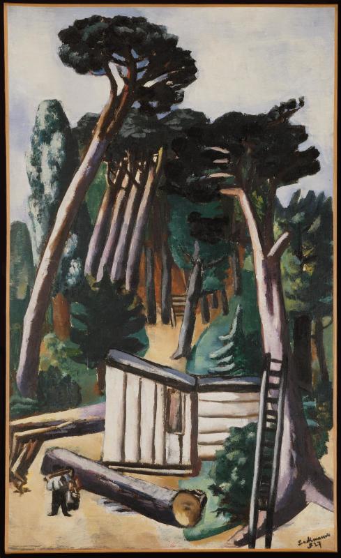 Paysage forestier avec bucherons, 1927, Max Beckmann