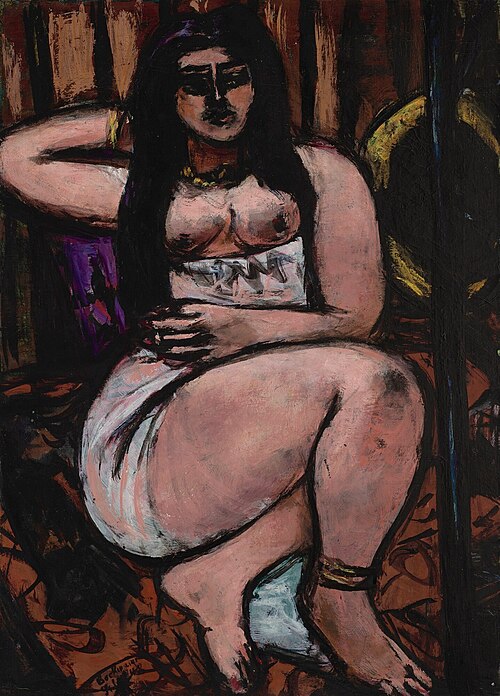 Reclining Nude Sharply Foreshortened, 1948, Max Beckmann