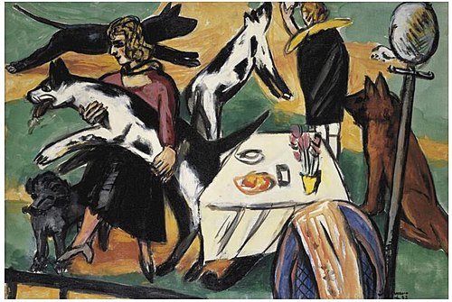 Girls Playing with Dogs, 1933, Max Beckmann
