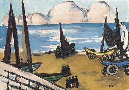 Boats on the beach, 1937, Max Beckmann