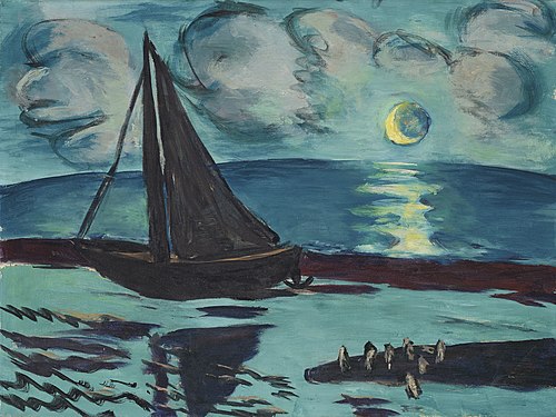 Moon Night by the Sea (green), 1938, Max Beckmann