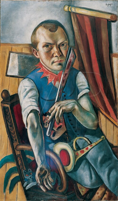 Self-portrait as a clown, 1921, Max Beckmann