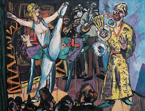 Big variety show with magician and dancer, 1942, Max Beckmann