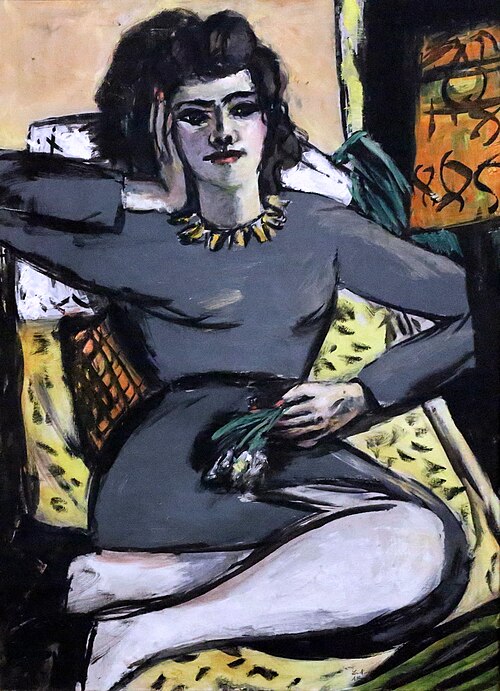 Femme couchée avec des roses, 1941, Max Beckmann