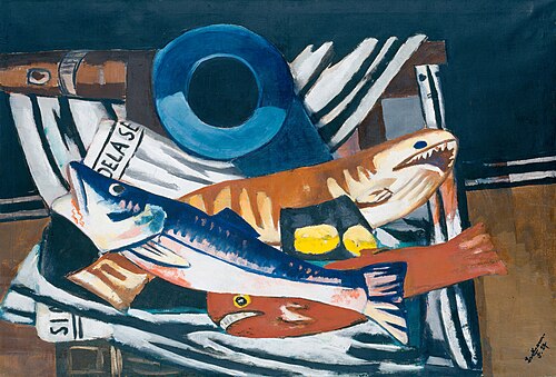 Large Still-Life with Fish, 1927, Max Beckmann