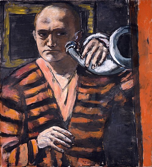 Self-Portrait with Horn, 1938, Max Beckmann